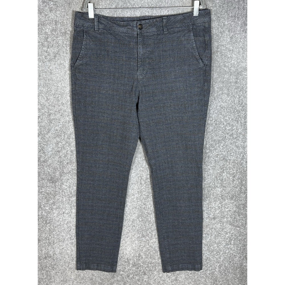Aeropostale Glen Plaid Skinny Pants Mens Sz 36x32 Gray Blue Stretch Chino Pocket